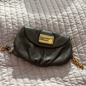 Marc by Marc Jacobs gray Leather bag with Gold Accents
